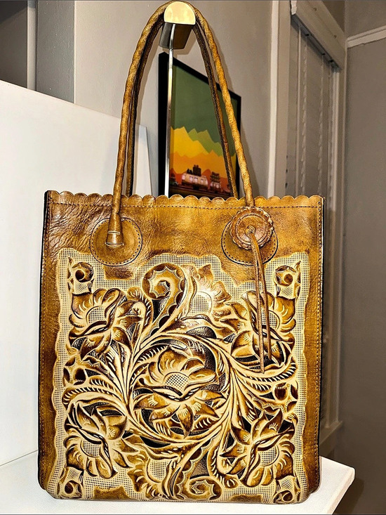 Patricia Nash Handbags - Patricia Nash Cavo Tooled Leather Tote Pink Suede